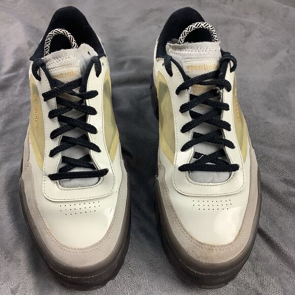 Reebok Cardi B Club C Sneaker Shoes Women's 9.5 Gray Black Gold - Picture 2 of 11